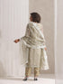 3 Pc SET - Fawn Beaded and Embroidered Organza Kurta and Border Dupatta with Pyjama